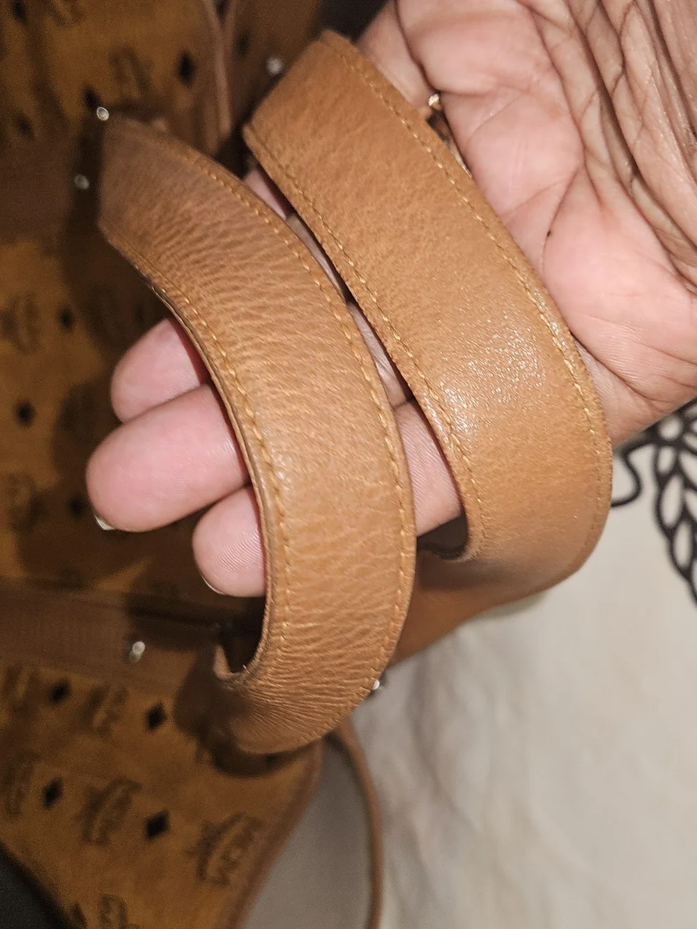 MCM Cognac Visetos Tote Bag